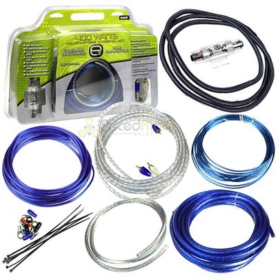 8 Gauge Amp Wiring Kit 400 Watts OFC Copper Wire Car Audio Installation