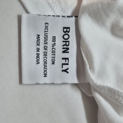 Born Fly Men's Fly 'N Free White Graphic Print T-Shirt Size 2XL (45) - Picture 4 of 10