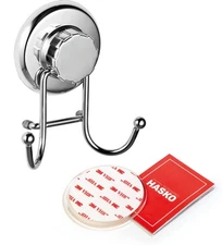 - Powerful Vacuum Suction Cup Hooks Holder for Towel, Robe and Loofah - Stain...