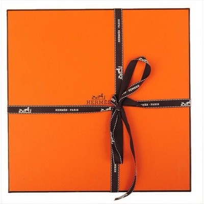 Delux Hermes Orange Box with Branded Ribbon