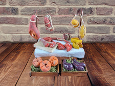 presepe pastore banco mercato carne verdutra formaggio terracotta