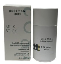 Deodorant Natural BEEKMAN 1802 Milk Stick Invisible Aluminum Free Full Sz New