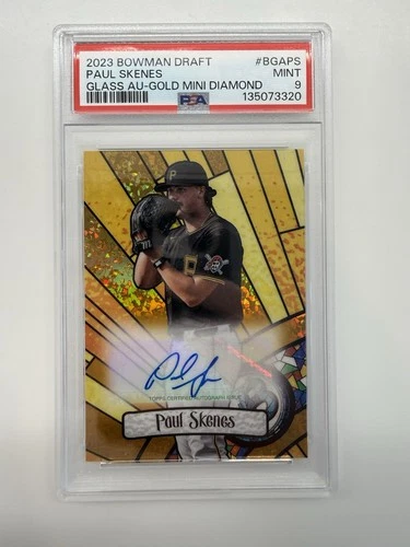 2023 Bowman Draft Paul Skenes Stained Glass Auto Mini Diamond Gold /50 PSA 9 RC