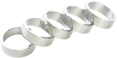 Wheels Manufacturing Aluminum Headset Spacer - 1-1/8'', 10mm, Silver, 5-pack
