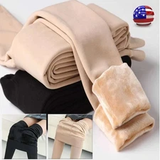 Winter Women Warm Translucent Fleece Lined Pantyhose Thick Plush Tights Stocking