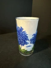 Vintage MCM 1950’s Boscul Peanut Butter Glass Asters 5” Tumbler