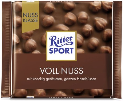 Ritter Sport Whole Hazelnut Milk Chocolate Bars 3.53Oz - 1 pack