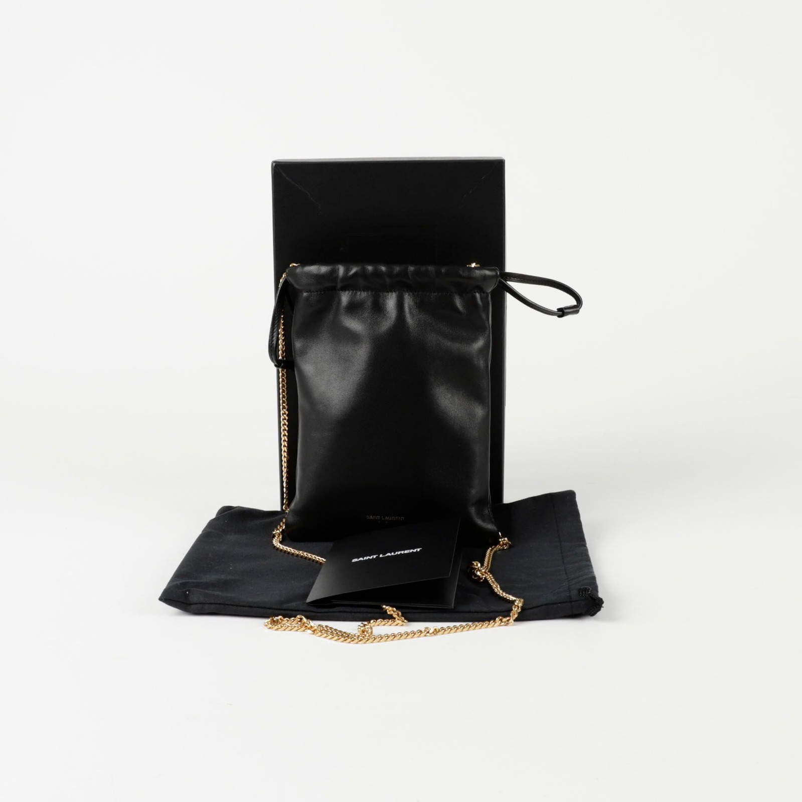 Borsa a tracolla Saint Laurent con coulisse e catena 640714 140928730