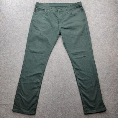 Levis 511 Jeans Mens 34x30 Dark Wash Green Slim Taper Stretch Denim Pants