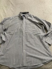Stafford Oxford Men Striped Long Sleeve Button-Down Shirt Size 17 32/33