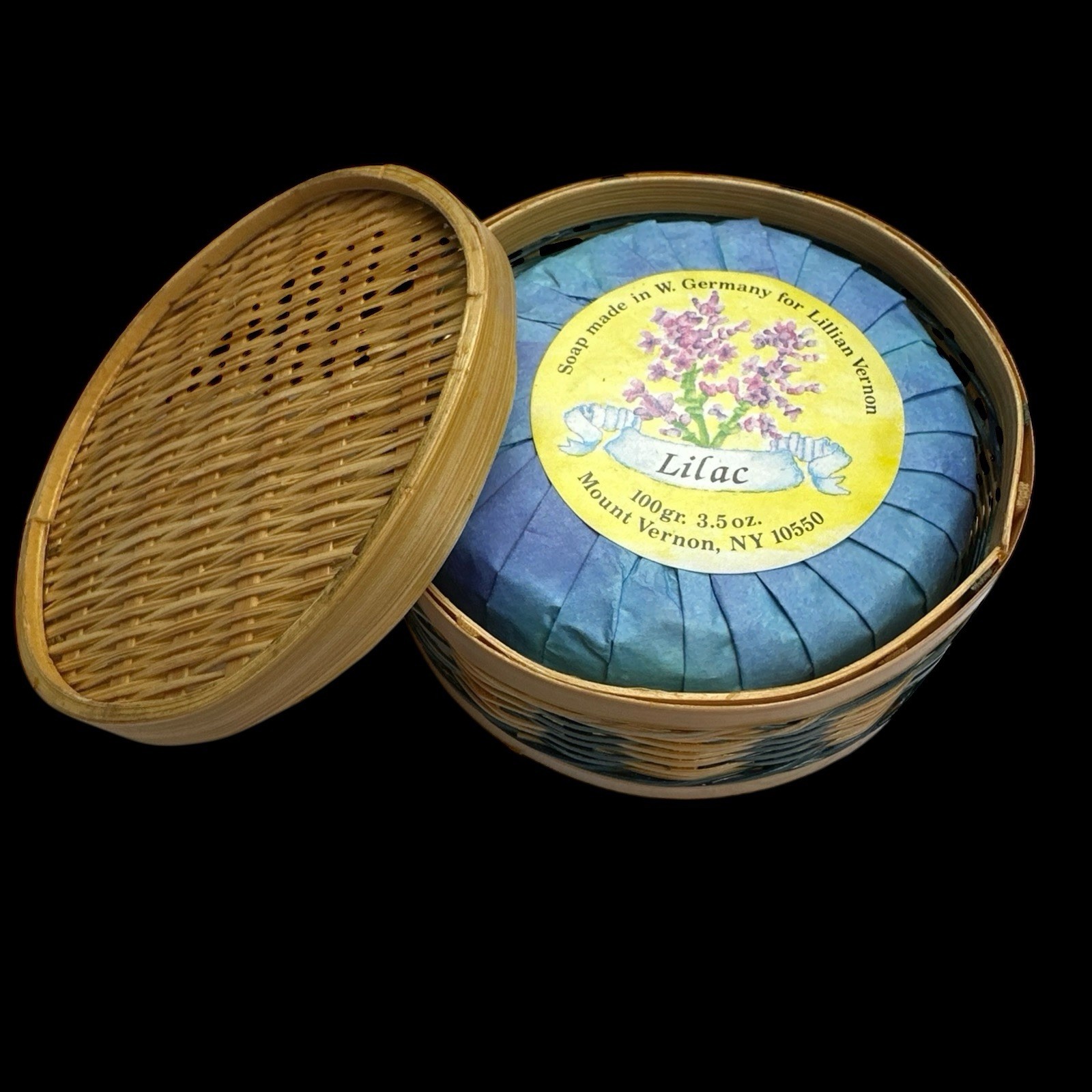 Lillian Vernon - Gift Scented Soap Baskets - Vintage - Jasmine Rose Lilac 3.5oz