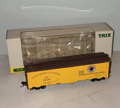 #ad #ad TRIX HO 24902 15 Northern Pacific 40#x27; Reefer Boxcar NP #91036 Marklin Train Car $24.95