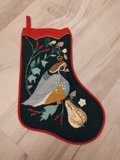 House Of Hatten Vintage Christmas Stocking Partridge In A Pear Tree