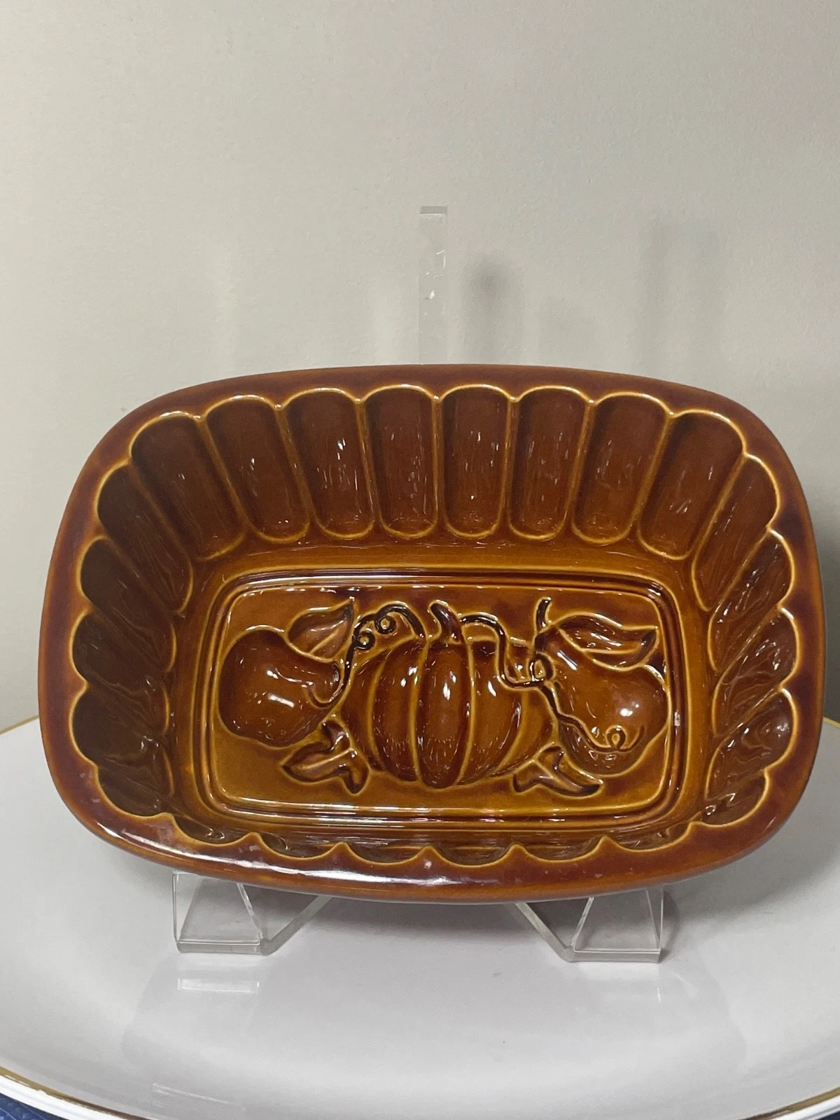 Williams’s Sonoma Harvest Loaf Pan Baking Glazed Stoneware Pumpkin Apple Pear