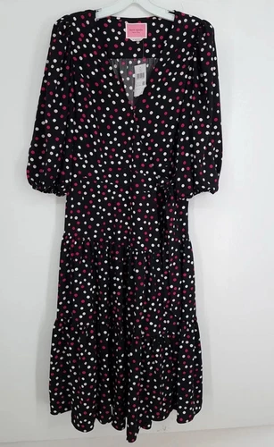 Abito avvolgente Kate Spade nuovo con etichette pois medium