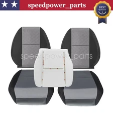 For 07-14 GMC Sierra Driver Passenger Top Bottom Cloth Seat Cover Gray Foam Pad