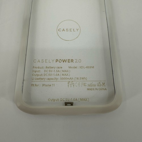 Casely Power 2.0 Estuche de Carga de Batería iPhone 11 Blanco Verde Hojas NUEVO - Imagen 5 de 6