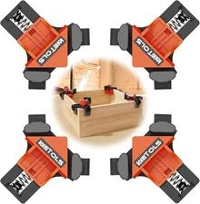 WETOLS Corner Clamp for Woodworking, 90 Degree Right Angle Clamp, Wood Orange 