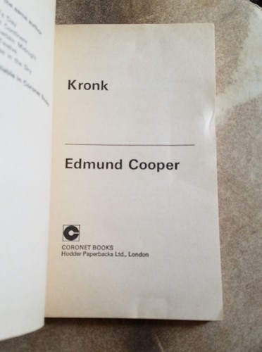 KRONK Edmund Cooper Vintage 1972 Coronet UK Science Fiction Pb GGA Reading Copy - Picture 11 of 12