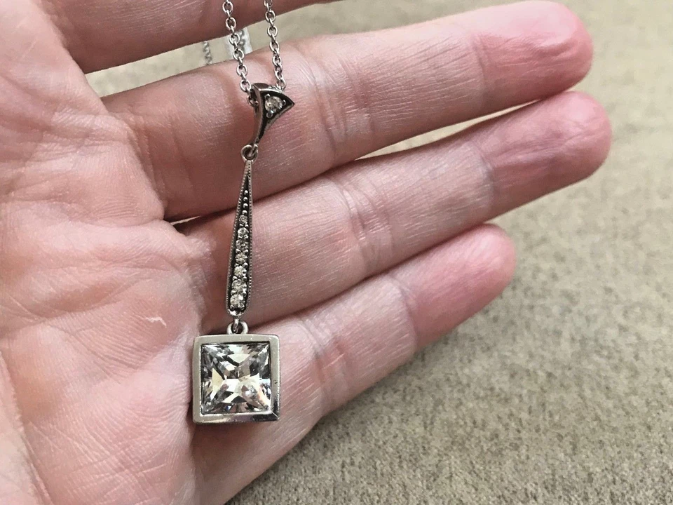 Collar gota topacio plata de ley 925 QVC Foto 3 de 4