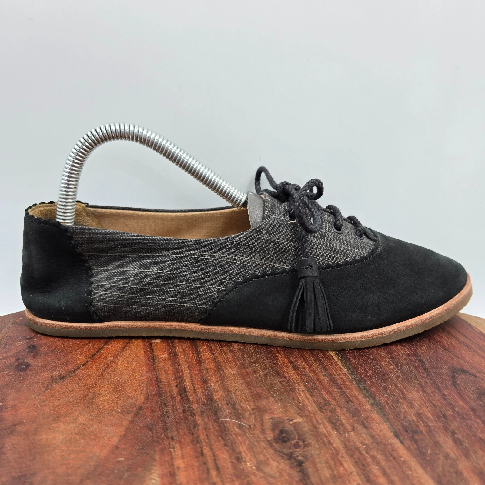 Scarpe UGG Nolita donna 7 5 nere grigie pelle nabuk Oxford ballerine nappa