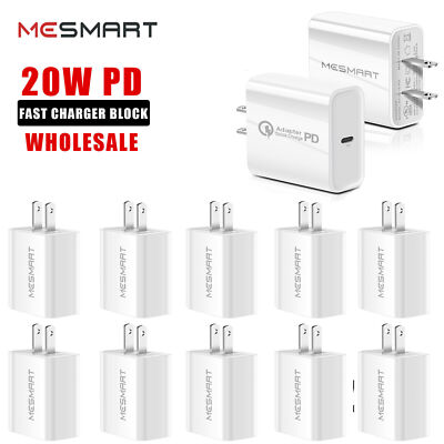 For iPhone 13 12 11 20W Power Type-C Wall Adapter PD Fast Charger Wholesale LOT