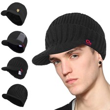mens beanie hat with brim