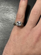 925 Sterling Silver Amethyst Square Ring Size 7 Weight 5.3 Gram