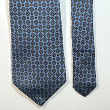 Saks Fifth Avenue Blue Microprint 100% Silk Made in USA Tie Approx. 58" x 3.5"