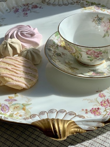 Aynsley Cabaret Tray Dish Embossed Shell / Large 16” inch Cake Serving Tray - Picture 2 of 12