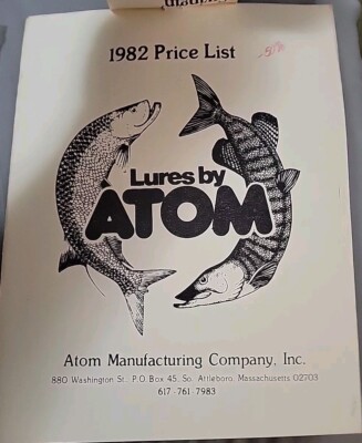 atom fishing lures Striper Swiper - 3oz Atom Atomizer LureThe Atomizer Lure by Atom has a unique top water action that makes an incredible amount of noise and creates a surface commotion simulating a predator attacking schooling baitfish Atom Mfg. Wood Musky Lure