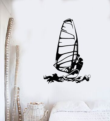 Vinyl Wall Decal Windsurfing Extreme Sports Surfer Stickers Mural ...