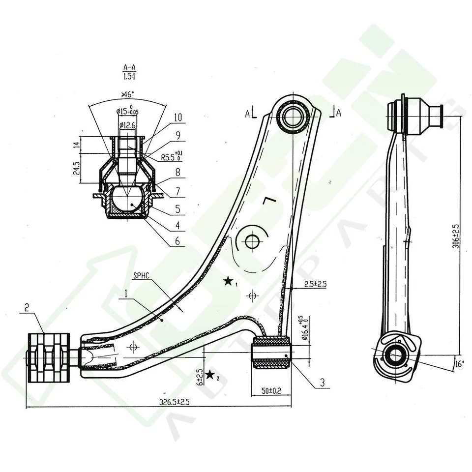 For CHEVROLET METRO 1998 1999 2000 2001 New Front Lower Driver Side Control Arm Foto 2 de 4