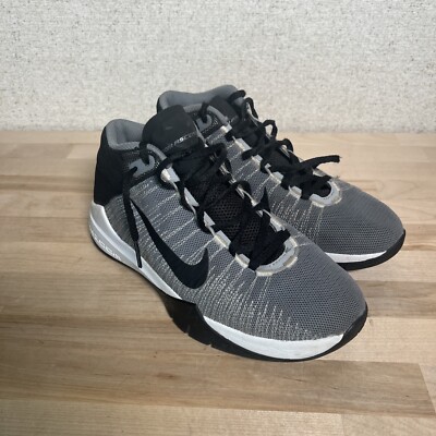 Nike Zoom Ascention Grey Black Basketball Shoes Size 6Y