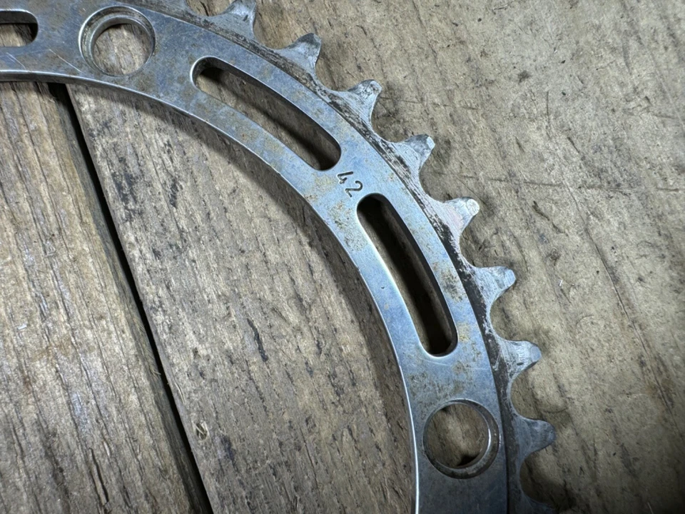 Campagnolo 42T передняя звездочка 144 мм BCD сплава винтажный велосипед велосипед б/у Италия - Изображение 2 из 4