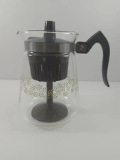 Cory Atomic Stars Glass Coffee Pot Percolator 5 Cup w/ Insert Vintage MCM
