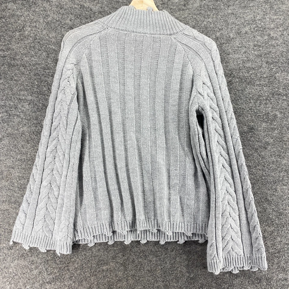 Suéter Pullover Cato Mujer M Gris Mediano Rayas Cuello Redondo Tejido Manga Larga Foto 2 de 4