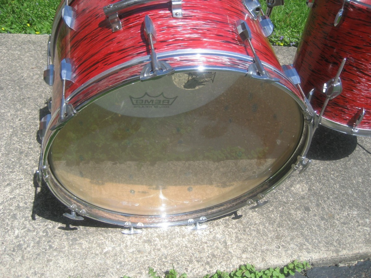 Vintage 60's Pearl Japan Red Oyster Drum Set Kit ! 4pc. 22
