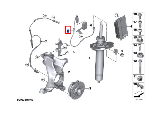 NEW BMW M4 COUPE G82 FRONT WHEEL ACCELERATION CABLE 37148091442  