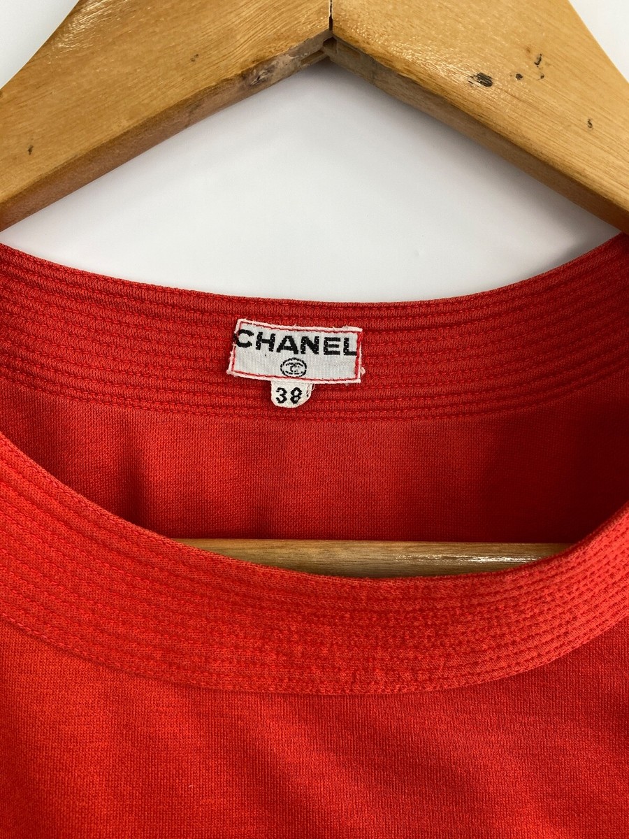 ★CHANEL★ ヴィンテージ★Tシャツ★赤★ 🇫🇷 Vintage 80s Chanel T-Shirt Made in France size 38 color red