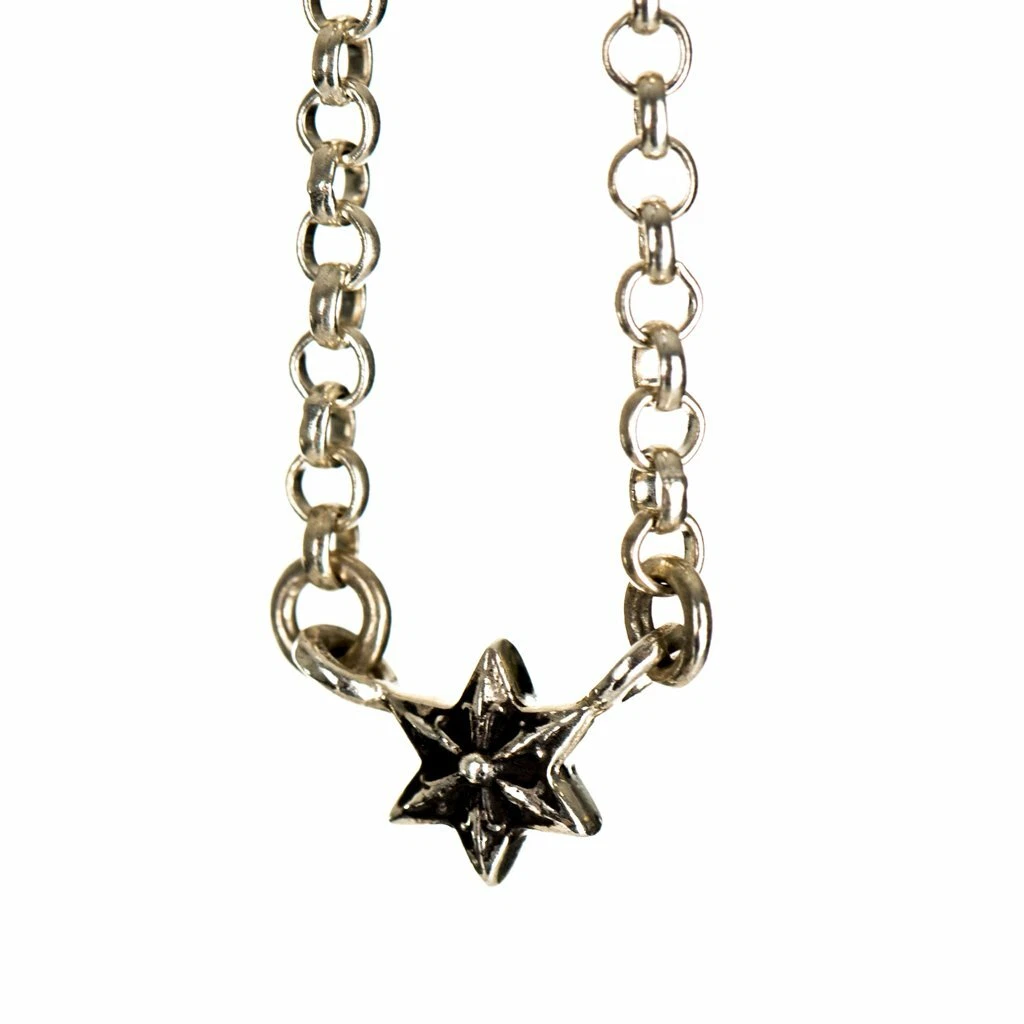 CHROME HEARTS AUTENTICA CATENA COLLANA A STELLE [CUORI CROMATI] 6 PUNTI