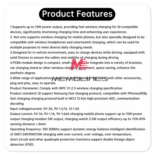 15W Wireless Charging Module 3-in-1 PCBA for Cell Phone Watches Headset Smart - 第 9/26 張圖片
