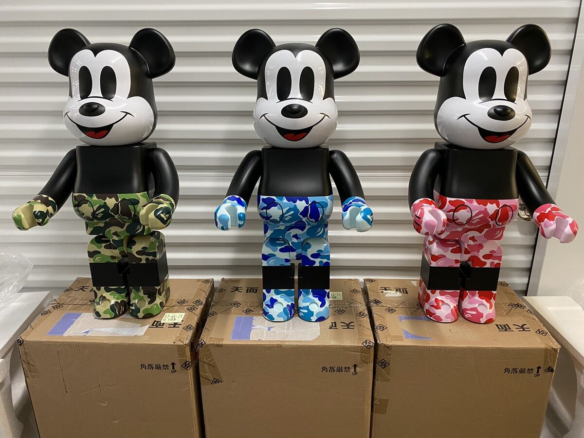 Bape Mickey Bundle (3-Piece Set) 1000% Be@rbrick Bearbrick Bape Mickey Bundle (3-Piece Set) 1000% Be@rbrick Bearbrick