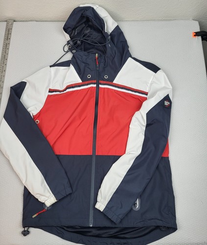 SuperDry Sportjacke Herren mittelblau durchgehender Reißverschluss leichter Hoodie Gorpcore