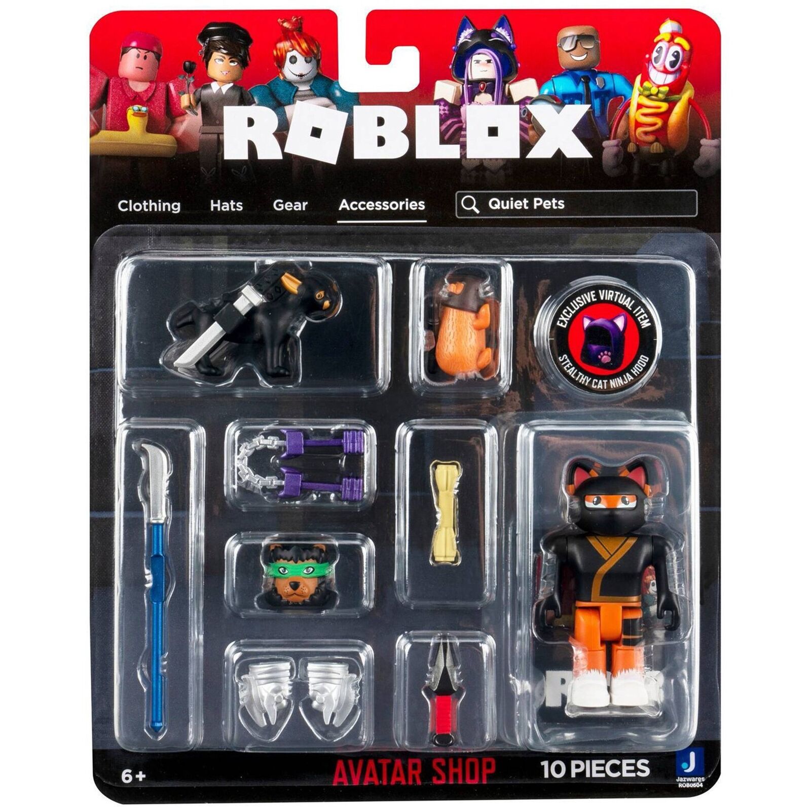 ROBLOX Action Figure Avatar Shop QUIET PETS 10 Pieces Mini Figure & Accessories