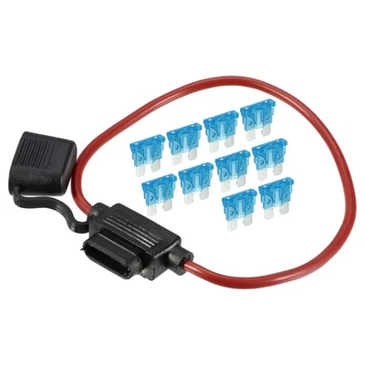 Porte-fusible étanche à lame standard 15A, 12 AWG, en métal noir - Photo 1/4