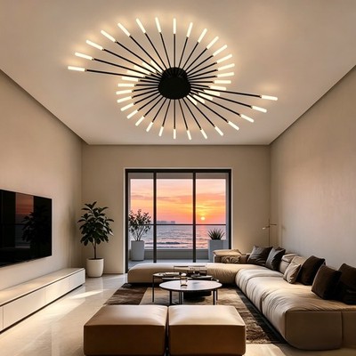 Firework Style LED Flush Mount Ceiling Lamp Modern Home Interior Light Fixture