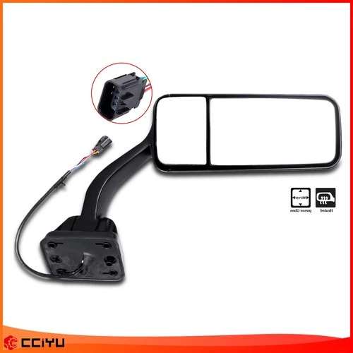 For 08-18 Freightliner Cascadia Truck Hood Mirror Black Right Side Power Heated