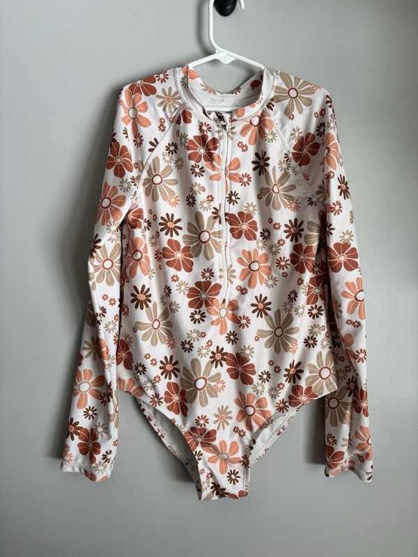Lauren Conrad Little Co Girls Size 12 Retro Boho Floral Rashguard Bathing Swim