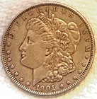 1901 P Morgan circulated w/good features & eye appeal free ship Sigma test +